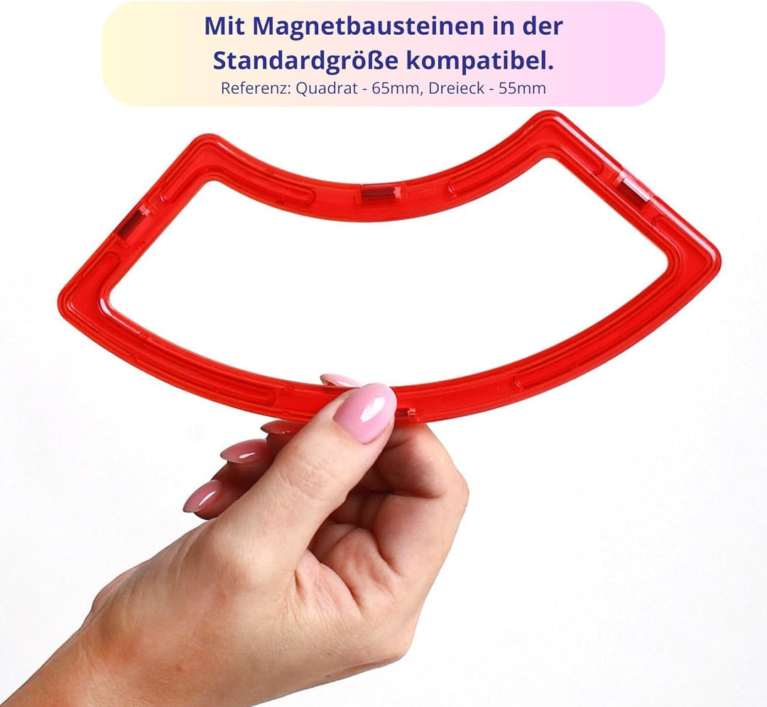 MAGNIKON Magnetische Bausteine Bogen, Super Kreissektoren — Zusatzset Magnetspiel Magnetbausteine Ma