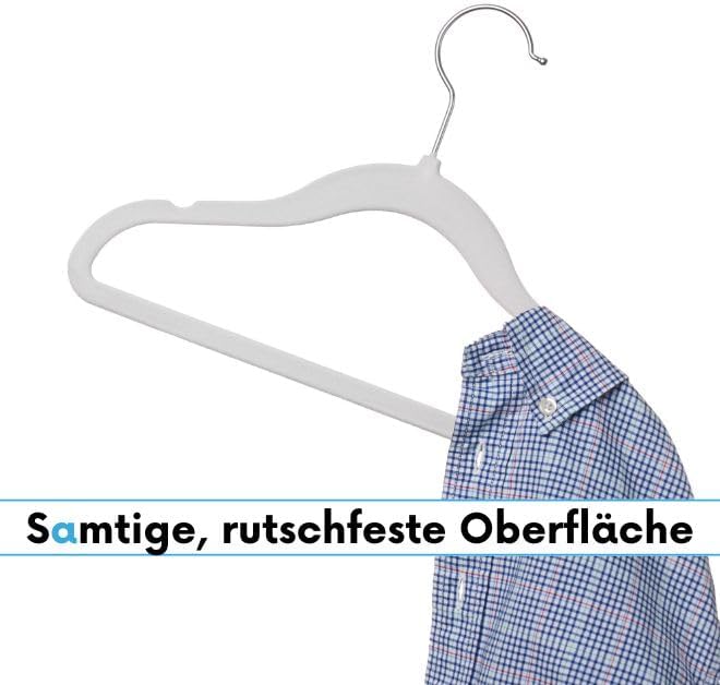 OGIVO Kinder-Kleiderbügel – Set er 30 – Kinder Samt Kleiderbügel– 30 cm – Kinder Kleiderbügel aus Sa