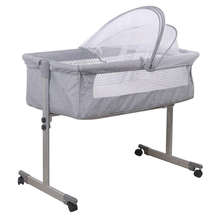 homewell Babybett Beistellbett, Wiege mit Moskitonetz, Faltbares, Bequeme Matratze, Seiten aus Netz,