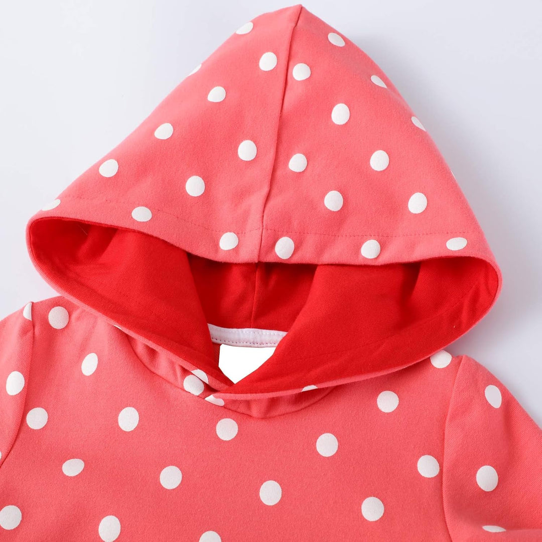 JinBei Mädchen Kapuzenkleid Langarm Kapuzenpullover Baumwolle Pullover Hoodie Sweatshirt Kleid Freiz