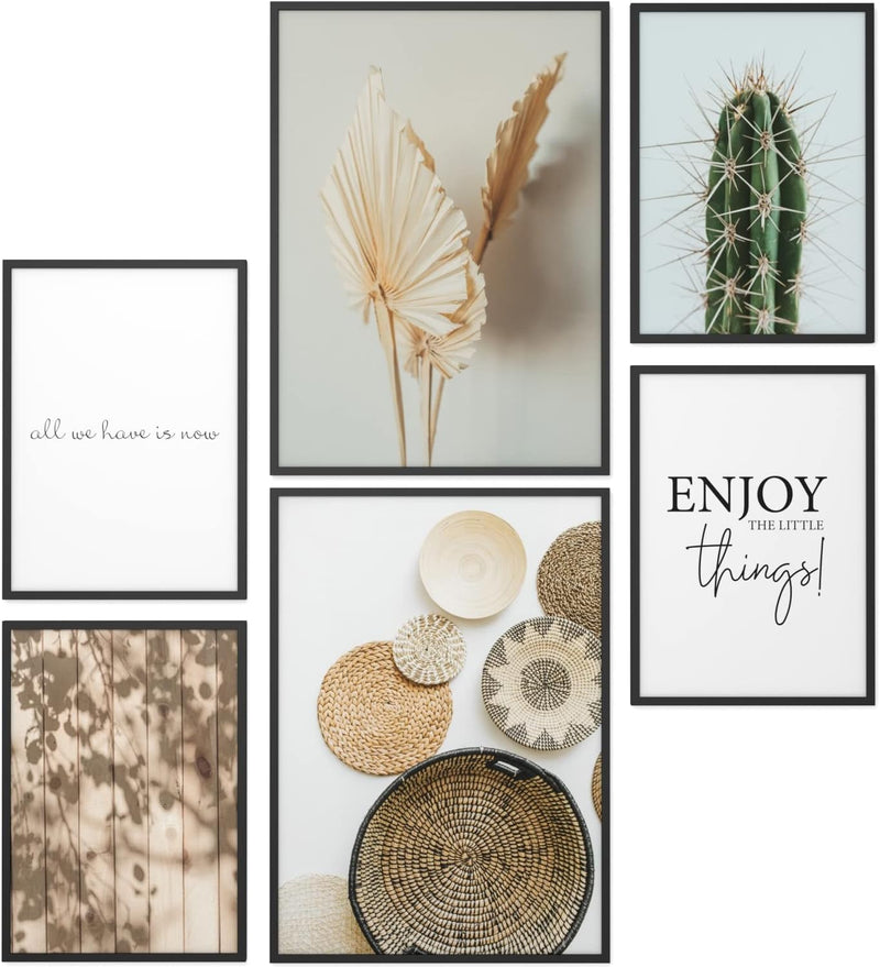 Papierschmiede® Mood Poster Set Little Boho Things, Deko Bilder Wohnzimmer, 2x DIN A3 (ca. 30x42) un