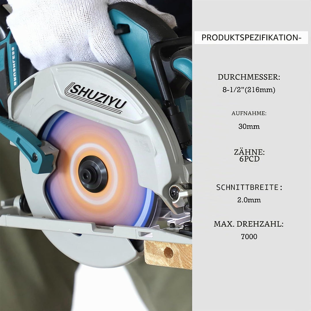 LSHUZIYU 216mm-6PCD-30mm, Polykristallin mit Diamantzähne 6 PCD, Kreissägeblatt Faserzement, Sägebla