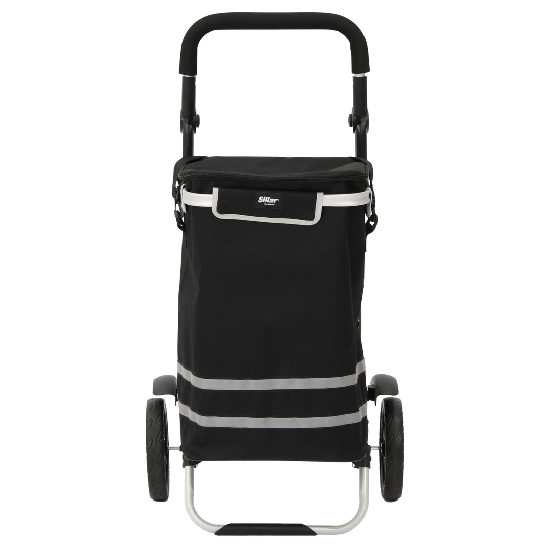 Sillar Einkaufstrolley klappbar 56 L – Einkaufsroller/Warenkorb/Hackenporsche mit Kühlfunktion 5 L,