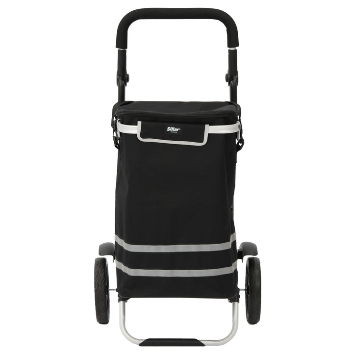Sillar Einkaufstrolley klappbar 56 L – Einkaufsroller/Warenkorb/Hackenporsche mit Kühlfunktion 5 L,