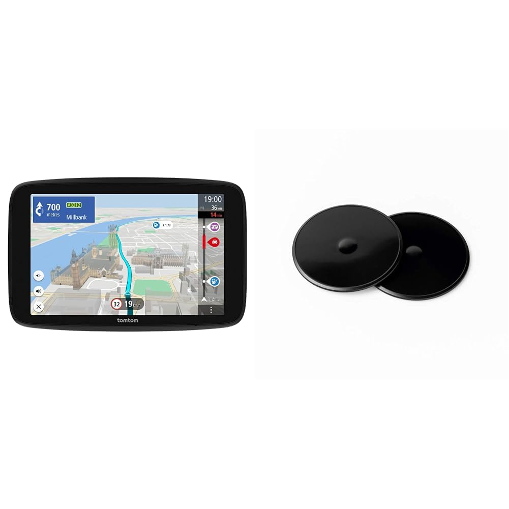 TomTom Camper Navi GO Camper Max 2. Generation & Klebe-Befestigungsplatten fürs Armaturenbrett für a