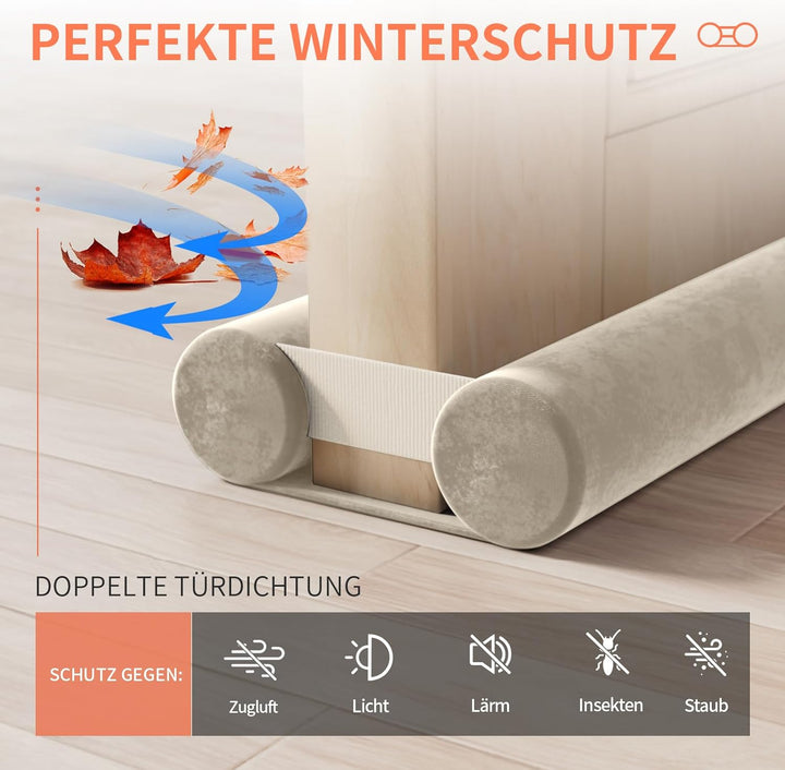 Zugluftstopper für Türen 60-100CM Türdichtung Unten Ohne Kleben Rückstandlos Tür Luftzugstopper - En