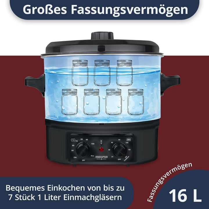 Stagecaptain GWK-16A Glühweinkocher - Einkochautomat mit 16 Liter - 2000 Watt - Gebürsteter Edelstah