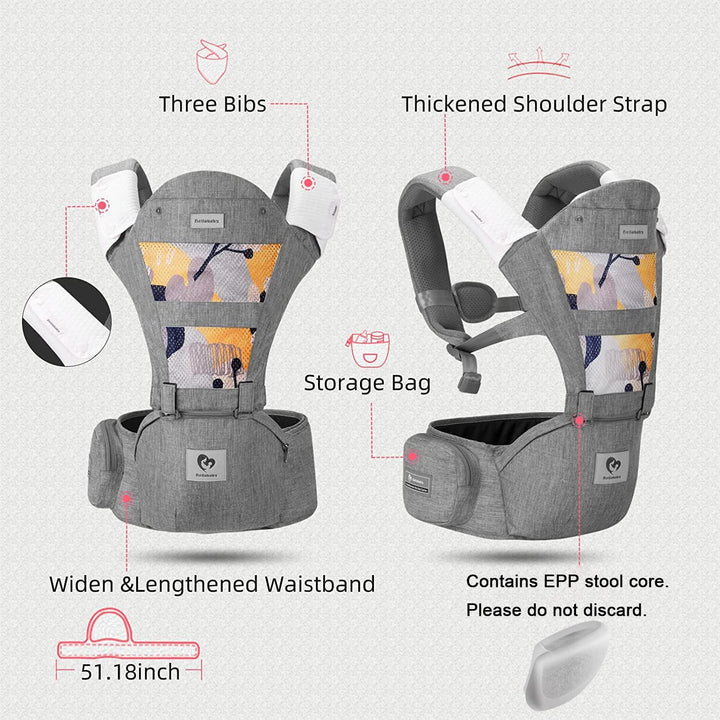 Bellababy Babytrage, All-In-One Babytrage für Neugeborene ab Geburt, Babys & Kleinkinder (0-36Monate