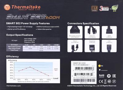 Thermaltake Smart SE2 600W Power Supply Unit ATX Black