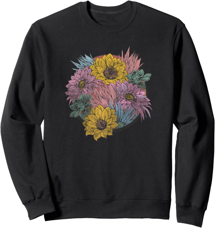 Trendy Circle Of Succulents and Wildflowers Sweatshirt