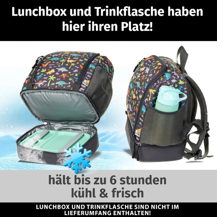 Knuffig Kindergartenrucksack ab 2 Jahre – Für Mädchen & Jungen – Mit isoliertem Fach für Brotdose –