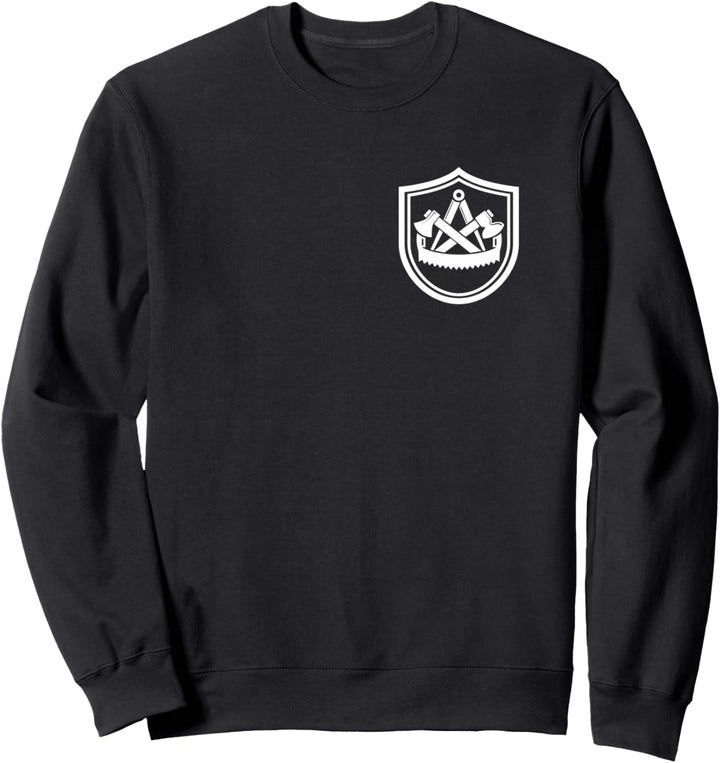 Zimmermann Zimmerer Wappen Schild Zunftzeichen auf Brust Sweatshirt
