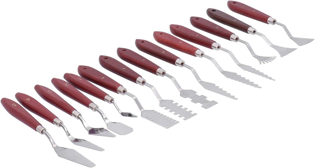 14Pcs Spachtel Edelstahl, Malspachtel für Acrylfarben, Malerei Spatel Palettenmesser, Malerei Mischs
