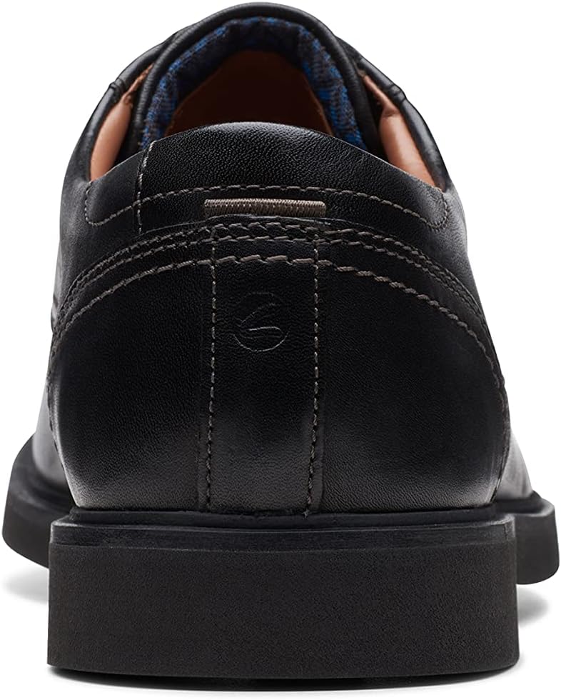 Clarks Herren Malwood Lace Oxford 39.5 EU Black Leather, 39.5 EU Black Leather