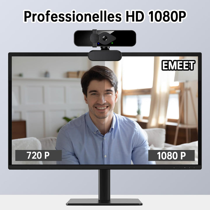 Makerstep Webcam for PC with Microphone HD 2K 1080P/30fps USB Webcam, Computer Camera with 120° View