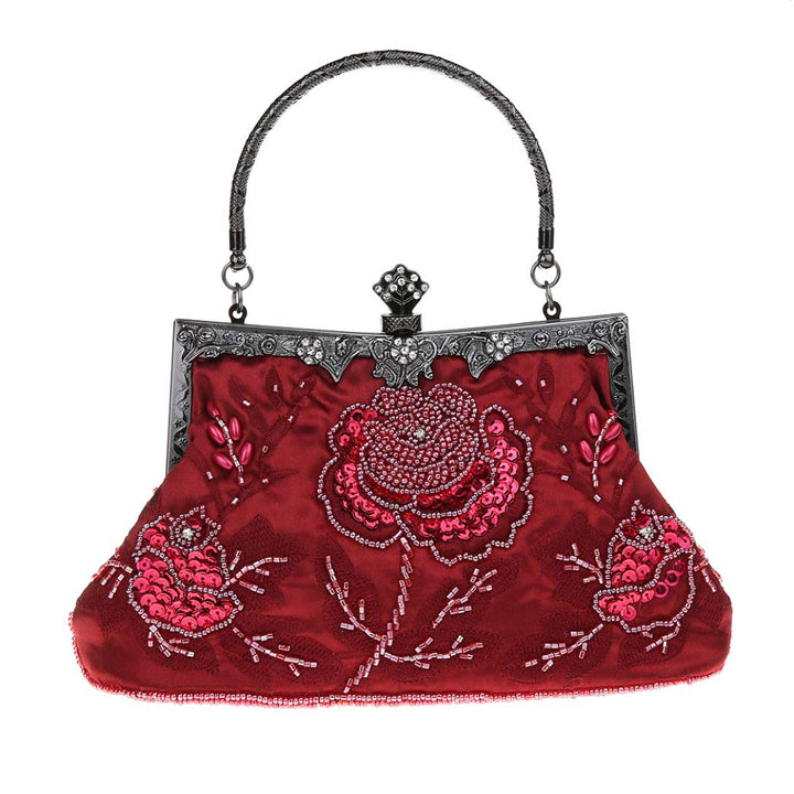 Ro Rox Marie Vintage 1920er Flapper Gatsby Peaky Blinders Party Abendhandtasche Burgund, Burgund