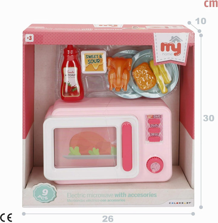 ColorBaby My Home 39035 Mikrowellenspielzeug, Licht und Sound, Masse: 20 x 9 x 13 cm, inklusive Zube
