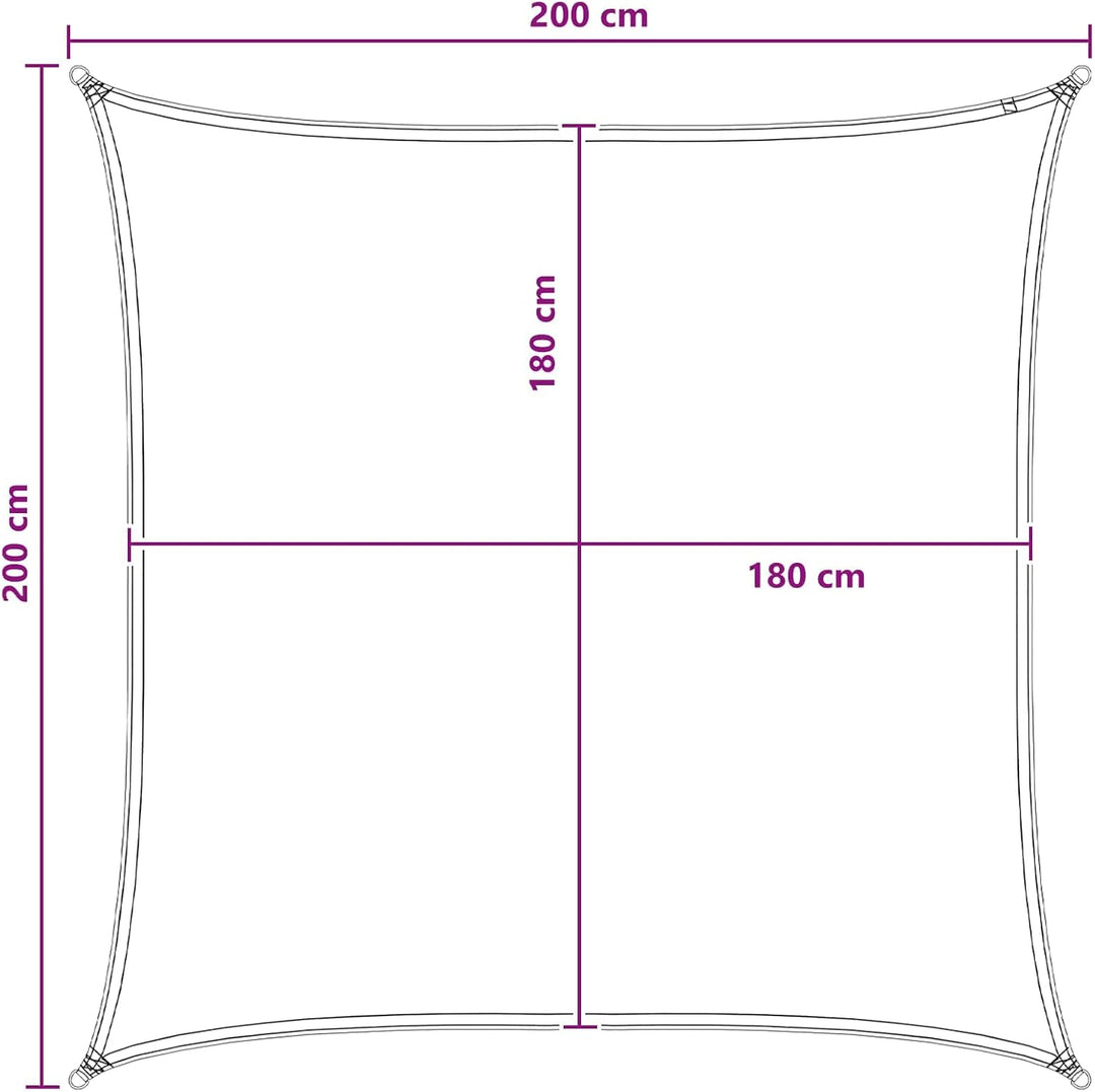 vidaXL Sonnensegel Hellgrau und Weiss 2 x 2 m HDPE, Garten und Terrasse, Moderner Sonnensegel, Atmun