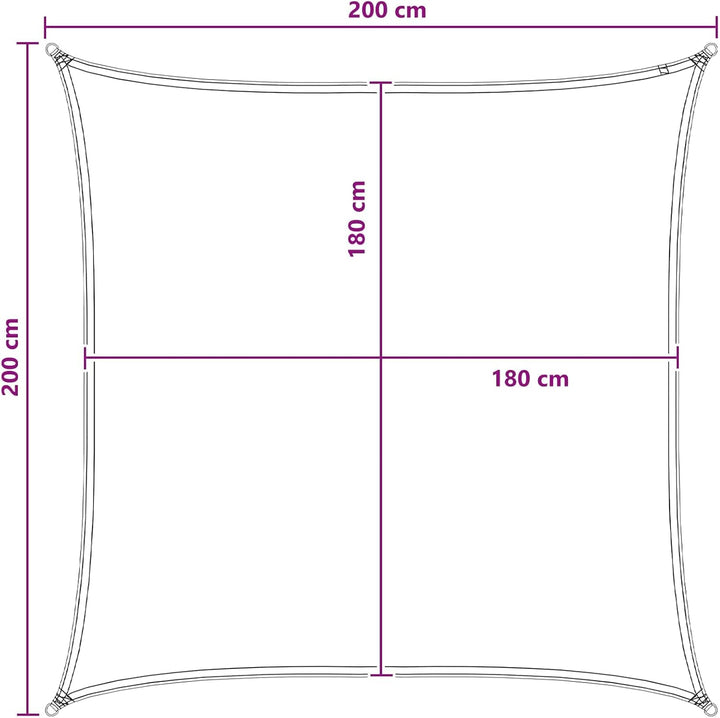 vidaXL Sonnensegel Hellgrau und Weiss 2 x 2 m HDPE, Garten und Terrasse, Moderner Sonnensegel, Atmun