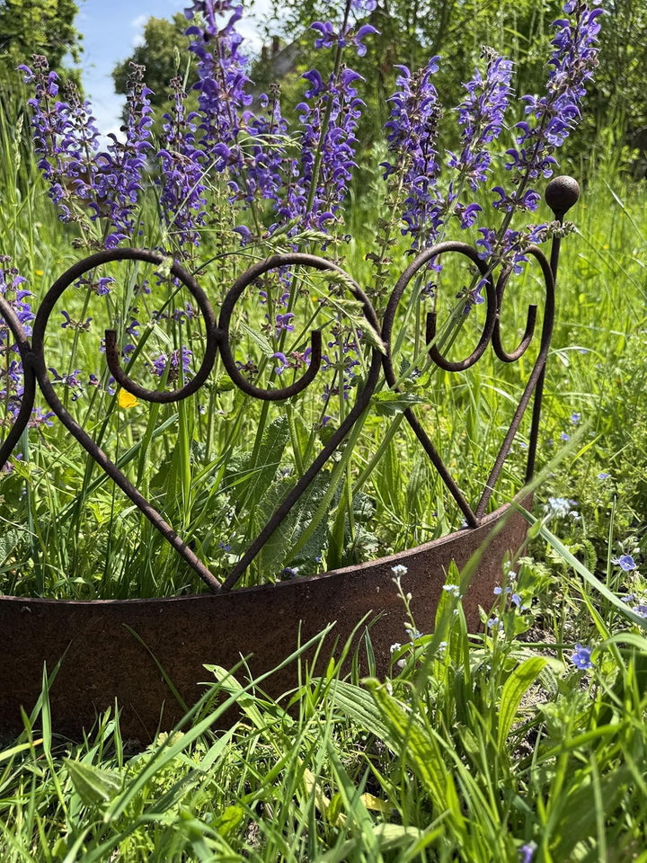 ecosoul Staudenhalter massiv mit Rasenkante Staudenbinder gebogen Rankhilfe 64,5 cm breit x 20cm tie