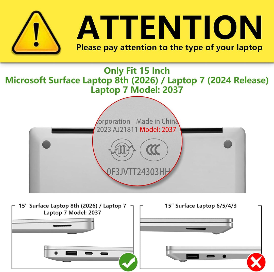 Fintie Hülle Kompatibel mit 15 Zoll Microsoft Surface Laptop 7, Ultradünne Hartschale Schutzhülle Sn