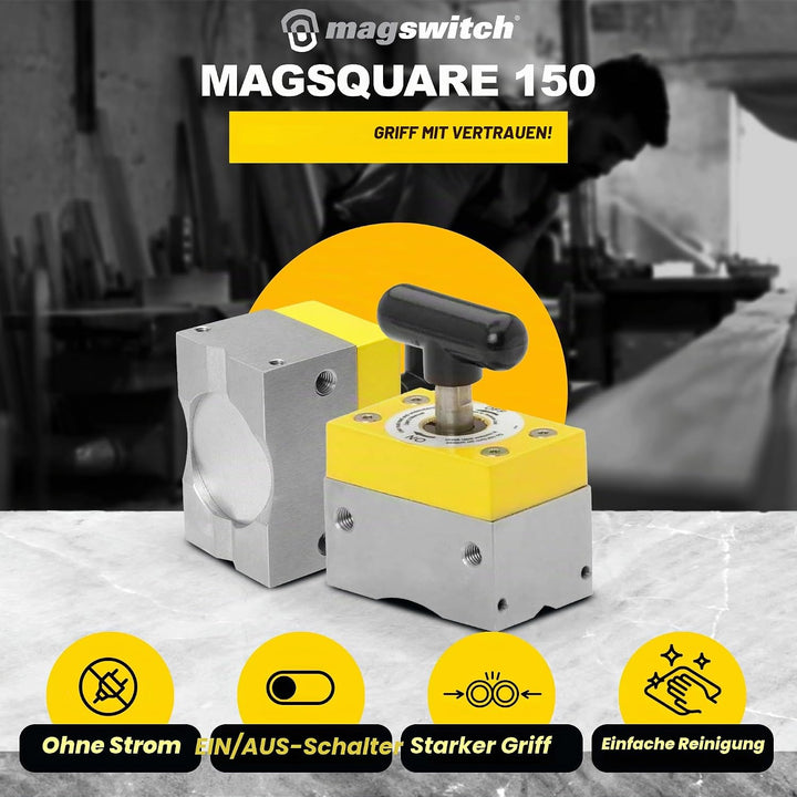 Magswitch MagSquare 165 – Schaltbarer Schweissmagnet – 69 kg Haltekraft – 90° Winkelmagnet – Magneti