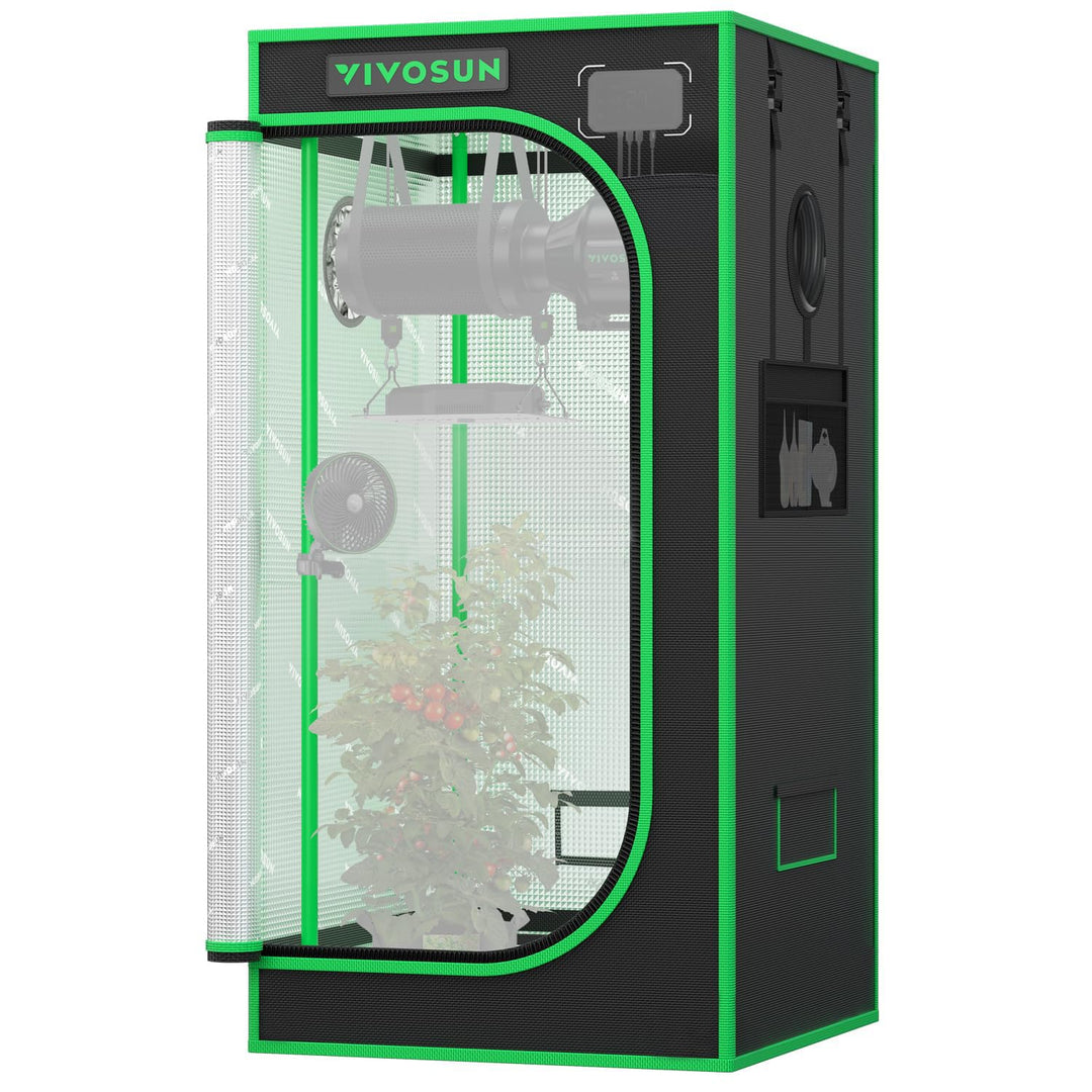 VIVOSUN PRO Growzelt 60x60x120cm Grow Tent mit Dicken 22mm Stangen Oxford-Gewebe hochreflektierendes