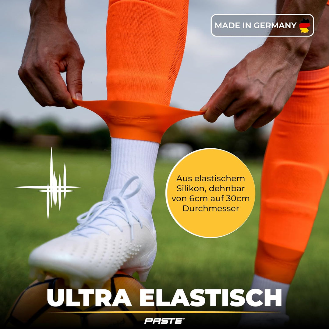 PASTE ® Schienbeinschonerhalter aus Silikon - DAS ORIGINAL - Fussball für Herren, Damen & Kinder Ora