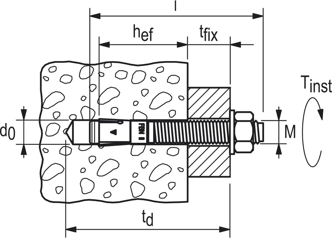 fischer 45585 FBN II 12/200/296 Bolzen mit grosser Scheibe verzinkt-blau mit Zulassung 10 Stück 12/2