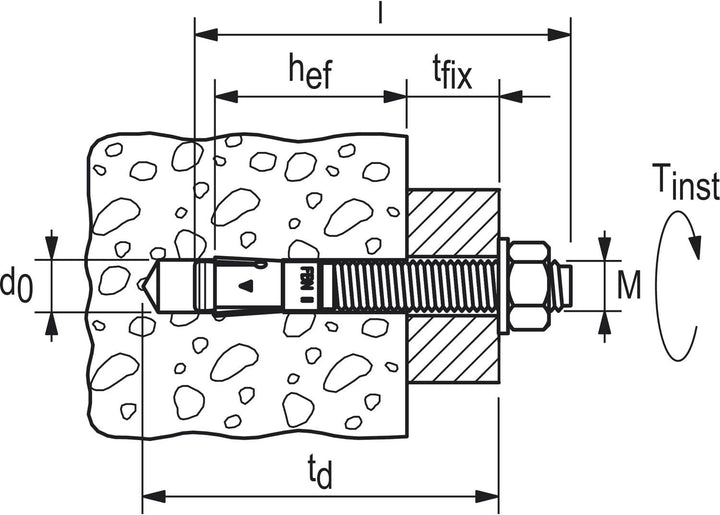 fischer 45585 FBN II 12/200/296 Bolzen mit grosser Scheibe verzinkt-blau mit Zulassung 10 Stück 12/2