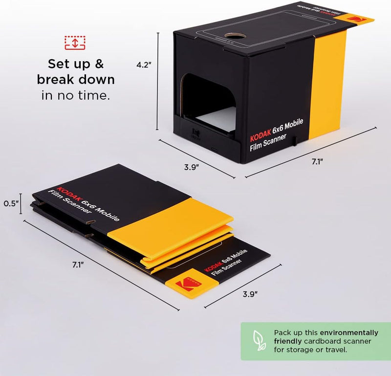 KODAK 6x6 Mobiler Filmscanner, konvertieren und speichern Sie 6x6 Dias und Negative [120 und 220 Fil