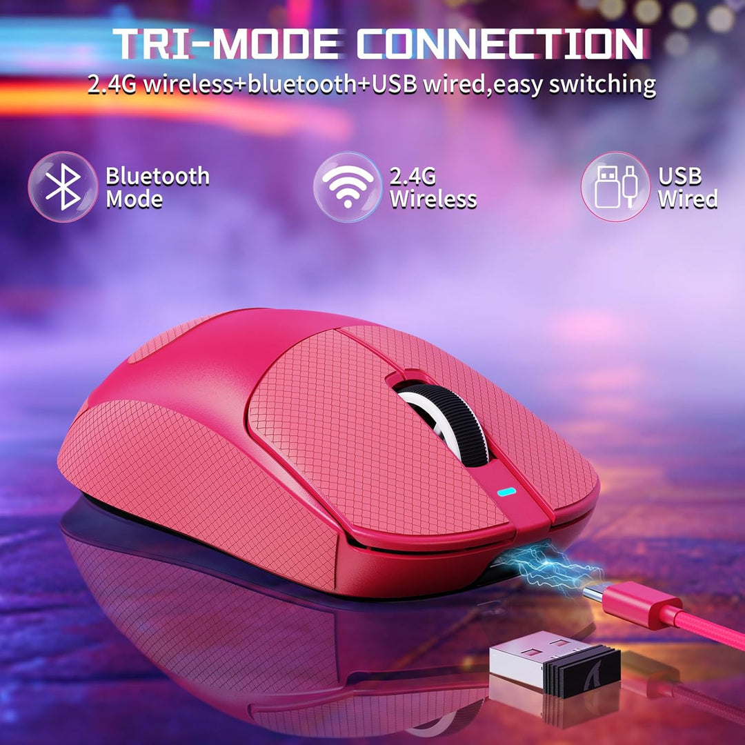 MAMBASNAKE X ATTACK SHARK X8SE 55g ultraleichte kabellose Gaming-Maus mit Band–25000 DPI,PAW3311 Sen