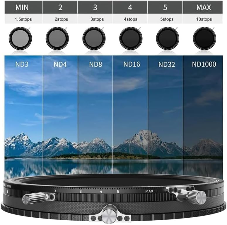 H&Y Variabler ND-Filter, PL Filter, 67-82mm, REVORING Variable, ND3-1000+CPL MarkII, Nivellierung, v