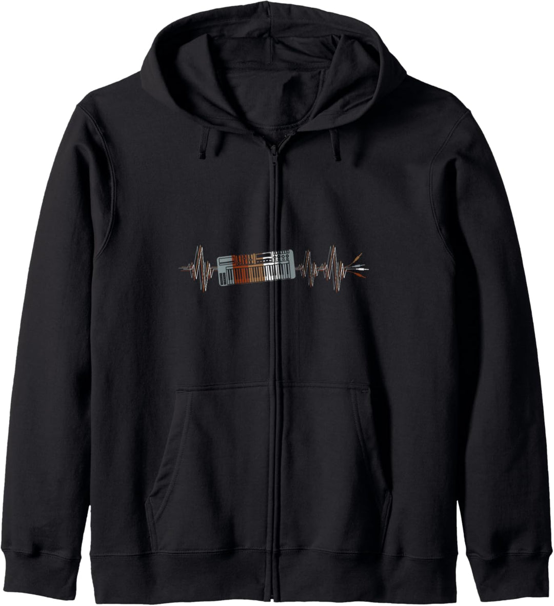 Geschenk für Keyboard Spieler Herzschlag Klavier Audio Kabel Kapuzenjacke
