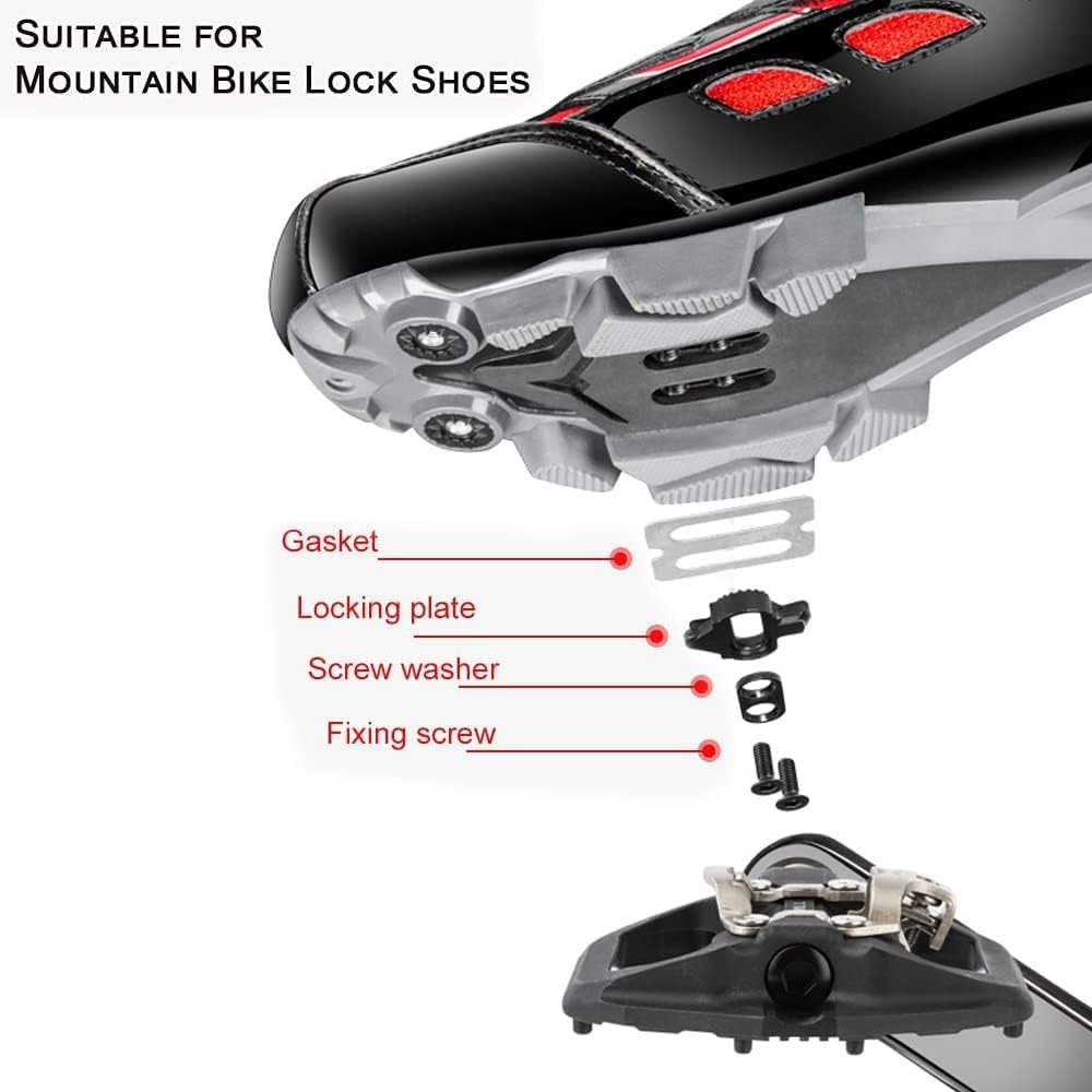 MTB Pedale SPD Flat Kombipedale mit Stollen, Fahrradpedale Kompatibel mit Shimano Pedale SPD, 3 Abge