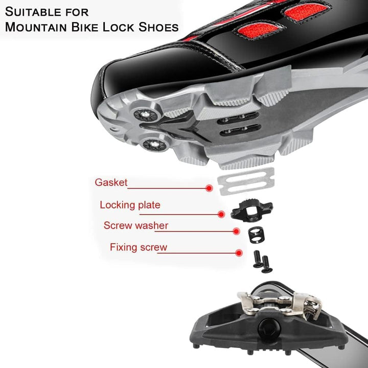 MTB Pedale SPD Flat Kombipedale mit Stollen, Fahrradpedale Kompatibel mit Shimano Pedale SPD, 3 Abge