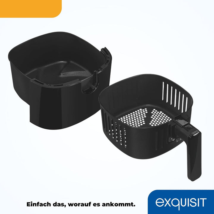 Exquisit Heissluftfriteuse FR6502 sw - 3,5l Air Fryer 1300W - Schwarz
