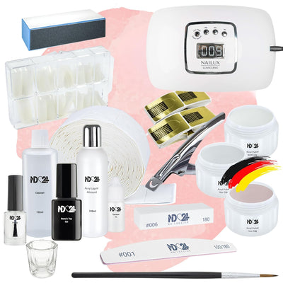 Nagelstudio Starter Set Acryl Studio mit UV Lampe + Acrylpulver Made in Germany und allem Zubehör St
