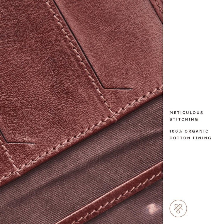 Maxwell Scott Handgefertigte Leder Reisepasshülle Prato in Cognac Braun, Cognac Braun