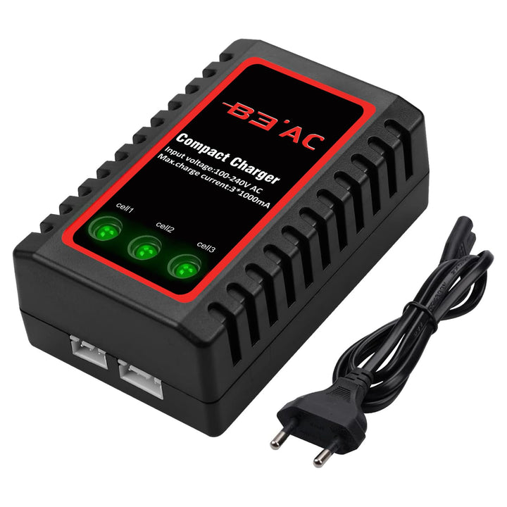 Haisito B3 Lipo Ladegerät für 2S 3S Akku (7.4V, 11.1V), Kompaktes Airsoft-Schnellladegerät (100-240V