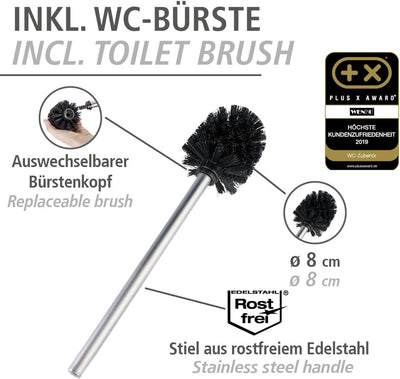 WENKO Stand WC-Garnitur Rivalta, mit integriertem Toilettenpapierhalter und WC-Bürstenhalter, aus ec