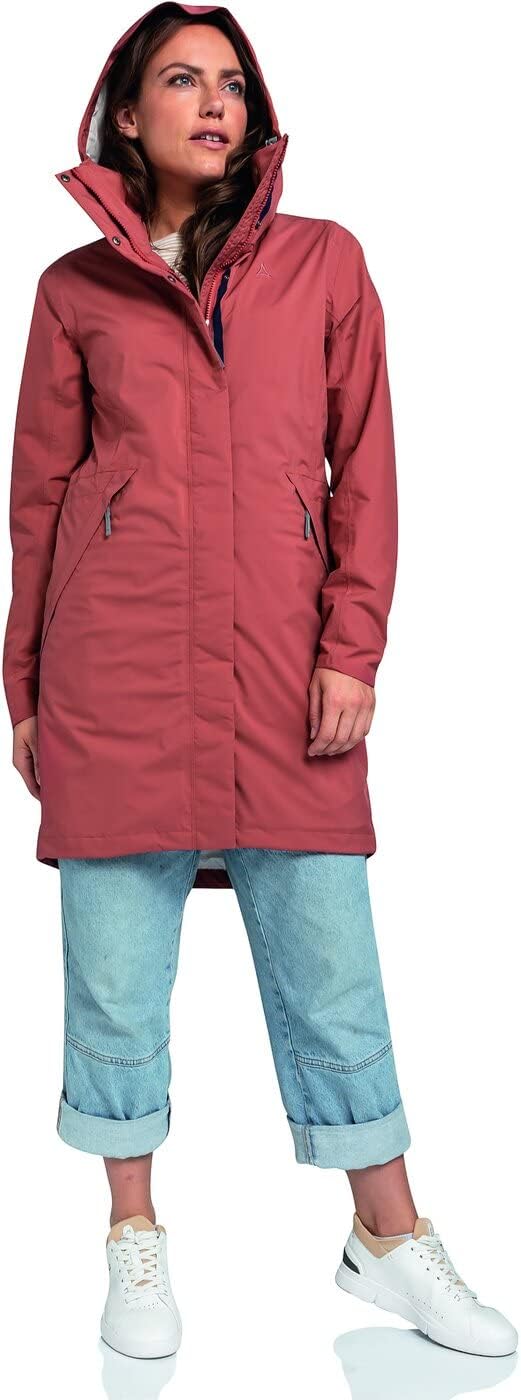 Schöffel Damen Parka Sardegna L, wind- und wasserdichte Regenjacke für Frauen mit praktischen Tasche