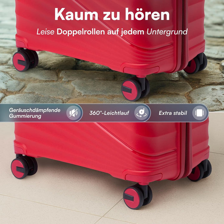 Xonic® Hartschalenkoffer XL für 100L - Bruchsicherer Rollkoffer Polypropylen mit 360° Doppelrollen &