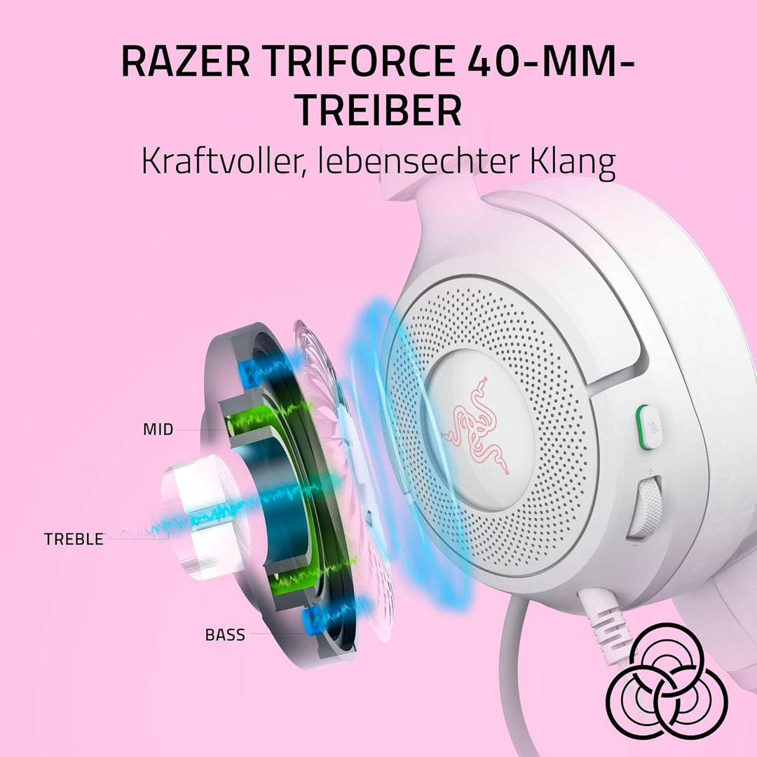 Razer Kraken Kitty V3 X - Kabelgebundenes Kitty-Headset für Gaming - Kultige Kitty-Ohren - 270g leic