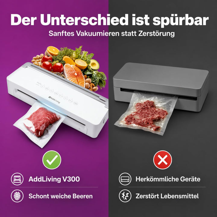 Vakuumierer | Vakuumiergerät für Lebensmittel | Inkl. 5 Vakuumbeutel (20 x 30 cm) | Vacuum Sealer Ma