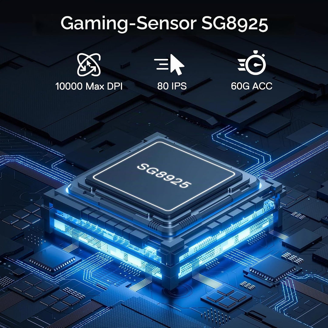 Redragon M618 LIT Kabellose Gaming Maus 10000 DPI 70g Ultraleicht | 6 Programmierbare Tasten Optisch