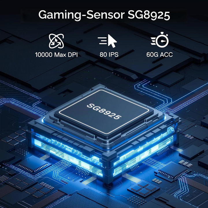 Redragon M618 LIT Kabellose Gaming Maus 10000 DPI 70g Ultraleicht | 6 Programmierbare Tasten Optisch