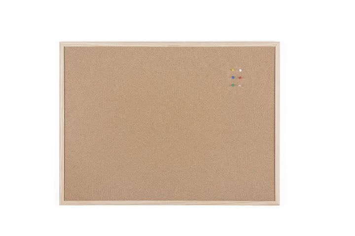 BoardsPlus Korktafel, 80 x 60 cm, Kiefer Holzrahmen, Naturkork Pinnwand, 5 Grössen wählbar, 80 x 60