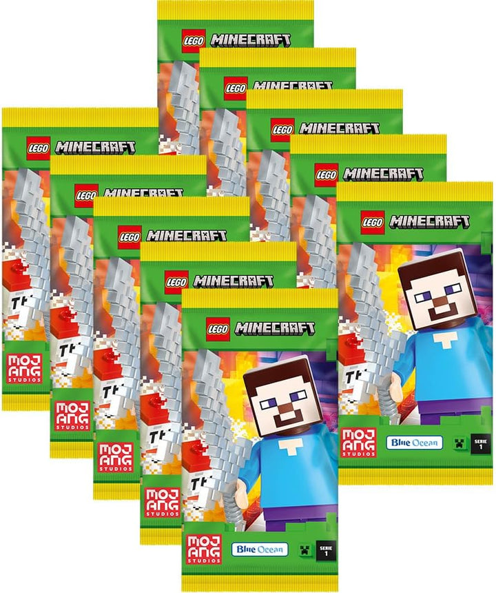 Bundle mit LEGO Minecraft Serie 1 Trading Cards - 1 Starter + 10 Booster + Exklusive Collect-it Hüll