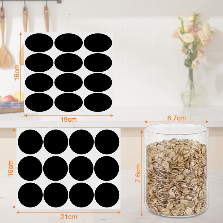 Auauraintt runde Gewürzgläser,12 x 210 ml Set - Küche Glas-Gewürzdosen mit Hochwertigem Holzdeckel a
